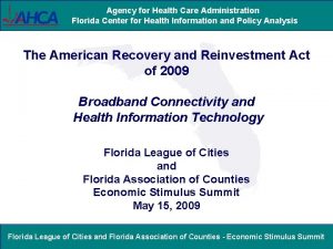 Agency for Health Care Administration Florida Center for