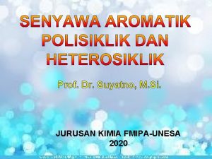 Prof Dr Suyatno M Si JURUSAN KIMIA FMIPAUNESA