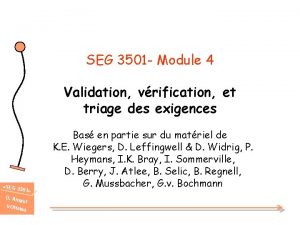 SEG 3501 Module 4 Validation vrification et triage