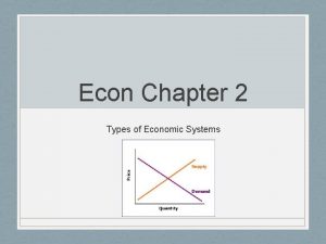 Econ Chapter 2 Types of Economic Systems Economic