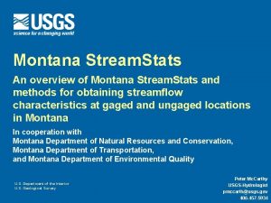 Montana Stream Stats An overview of Montana Stream