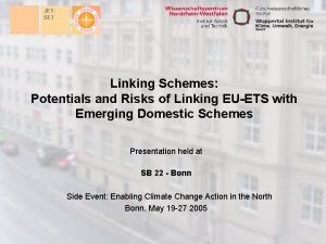 JETSET Linking Schemes Potentials and Risks of Linking