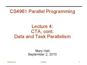 CS 4961 Parallel Programming Lecture 4 CTA cont