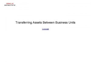 Transferring Assets Between Business Units Concept Transferring Assets
