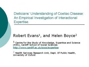 Dieticians Understanding of Coeliac Disease An Empirical Investigation
