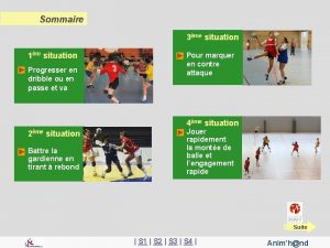 Sommaire 3me situation 1re situation Progresser en dribble