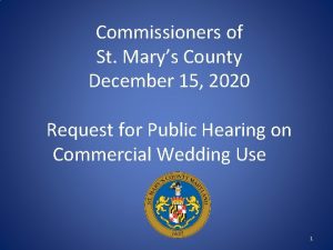 Commissioners of St Marys County December 15 2020