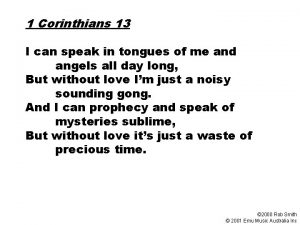 1 Corinthians 13 I can speak in tongues