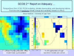 GCOS 2 nd Report on Adequacy Perspectives from