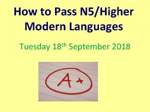 How to Pass N 5Higher Modern Languages Tuesday