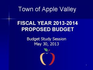 Town of Apple Valley FISCAL YEAR 2013 2014