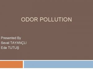 ODOR POLLUTION Presented By Seval TAYANLI Eda TUTU