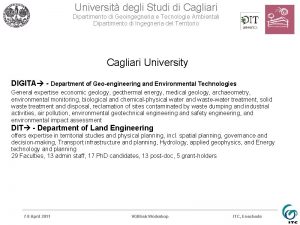 Universit degli Studi di Cagliari Dipartimento di Geoingegneria