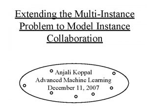 Extending the MultiInstance Problem to Model Instance Collaboration
