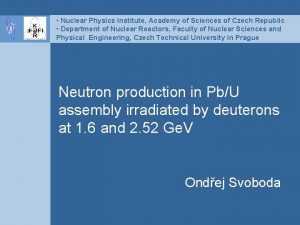 Nuclear Physics Institute Academy of Sciences of Czech