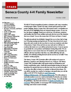 OHIO STATE UNIVERSITY EXTENSION Seneca County 4 H