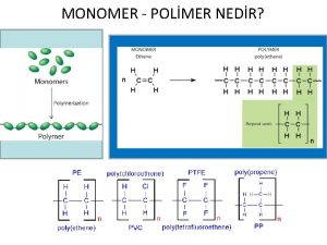 MONOMER POLMER NEDR Dorusal Polimerler Appearance of real
