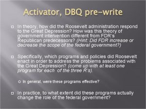 Activator DBQ prewrite In theory how did the