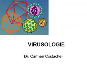 VIRUSOLOGIE Dr Carmen Costache Virusurile Proprieti generale ageni