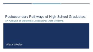 Postsecondary Pathways of High School Graduates An Analysis