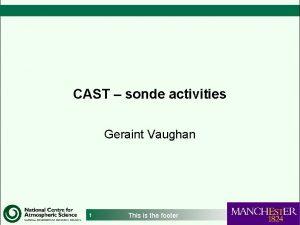 CAST sonde activities Geraint Vaughan 1 This is