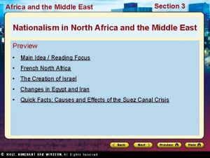 Africa and the Middle East Section 3 Nationalism