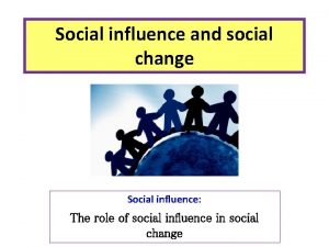 Social influence and social change Social influence The