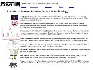 Deep UV Solutions to Detect Identify and Quantify