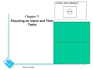 Chapter 7 Focusing on Users and Their Tasks