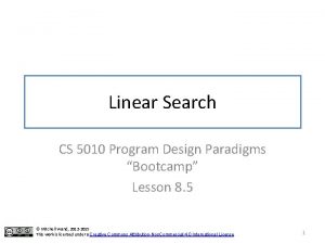 Linear Search CS 5010 Program Design Paradigms Bootcamp