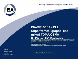 ISASP 100 11 a DLL Superframes graphs and