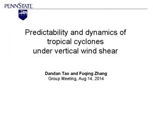 Predictability and dynamics of tropical cyclones under vertical