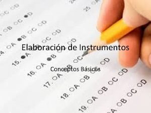 Elaboracin de Instrumentos Conceptos Bsicos Calificar Registro inmediato