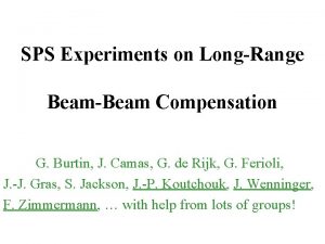 SPS Experiments on LongRange BeamBeam Compensation G Burtin