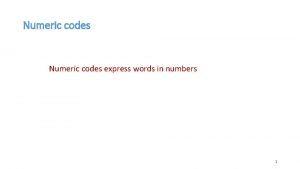 Numeric codes express words in numbers 1 Ardk