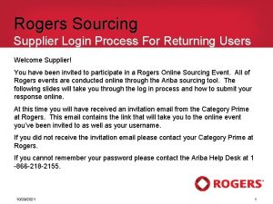 Rogers Sourcing Supplier Login Process For Returning Users