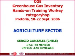 CGE Greenhouse Gas Inventory Handson Training Workey categoryhop