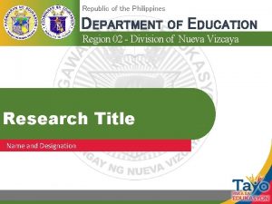 Republic of the Philippines DEPARTMENT OF EDUCATION Region