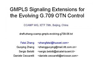 GMPLS Signaling Extensions for the Evolving G 709