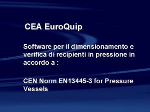 CEA Euro Quip Software per il dimensionamento e