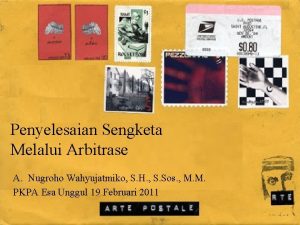 Penyelesaian Sengketa Melalui Arbitrase A Nugroho Wahyujatmiko S