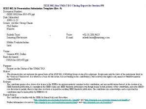IEEE 802 16 m UMAC RG Closing Report