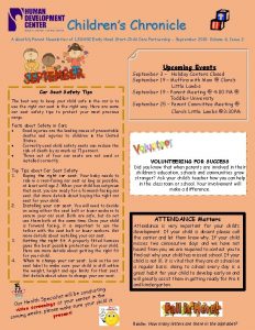 Childrens Chronicle A Monthly Parent Newsletter of LSUHSC