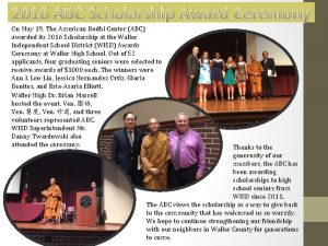 2016 ABC Scholarship Award Ceremony On May 19