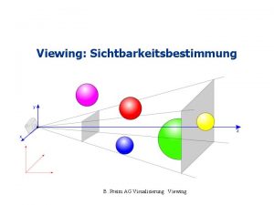 Viewing Sichtbarkeitsbestimmung B Preim AG Visualisierung Viewing Rendering