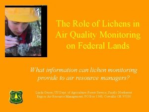 The Role of Lichens in Air Quality Monitoring