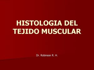 HISTOLOGIA DEL TEJIDO MUSCULAR Dr Robinson R H