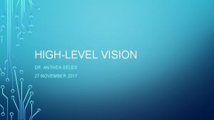 HIGHLEVEL VISION DR ANTHEA SELES 27 NOVEMBER 2017