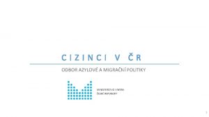 CIZINCI V R ODBOR AZYLOV A MIGRAN POLITIKY