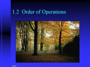 1 2 Order of Operations fguilbert Order of